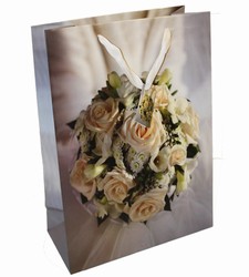 Large Wedding Flowers Paper Bags with Gift Tag